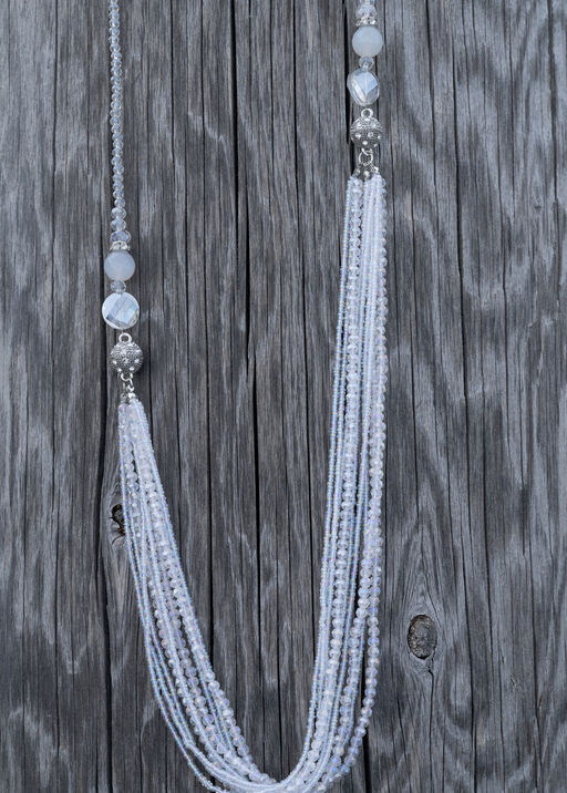 Multi-Strand Bead Necklace, White, original